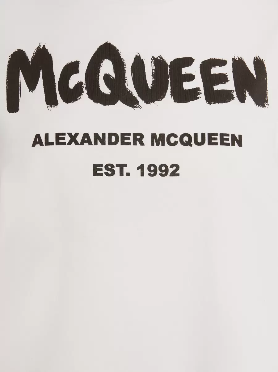 Donna Alexander Mcqueen T-Shirt E Felpe Bianco/Nero T-Shirt Mcqueen Graffiti - 4