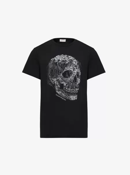 T-Shirt E Felpe Uomo T-Shirt Crystal Skull Nero/Bianco Alexander Mcqueen