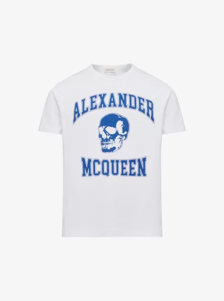 Uomo Alexander Mcqueen Bianco/Avorio T-Shirt Varsity T-Shirt E Felpe