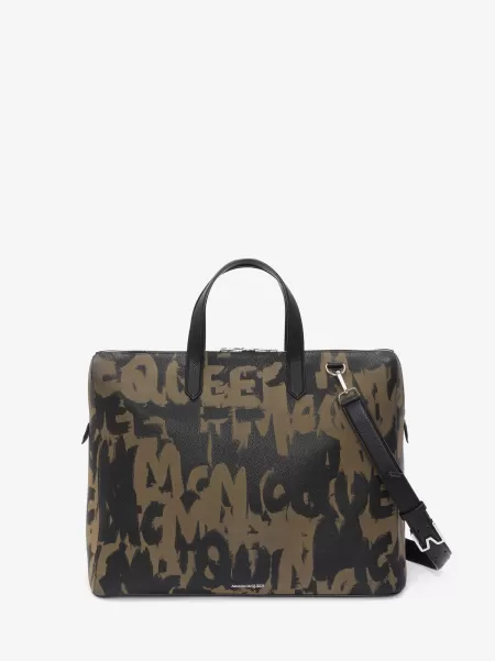 Tote Bag Sharp Alexander Mcqueen Borse Shopping Nero/Beige Uomo